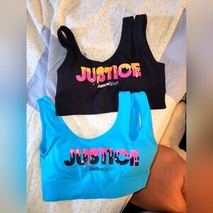 2 Justice girls sports bras